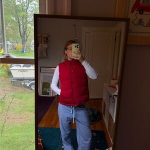 Vintage ll bean Red Puffer Vest - Sleeveless Zip Front